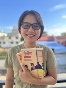 Dr. LinDa Saphan and her book, “Faded Reels: The Art of Four Cambodian Filmmakers 1960-1975.”